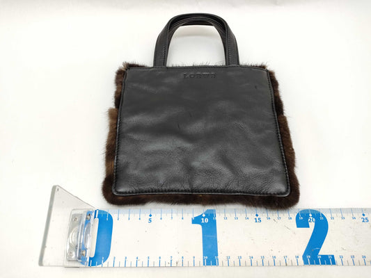 LOEWE Loewe handbag mini bag leather fur black brown handbag