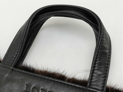 LOEWE Loewe handbag mini bag leather fur black brown handbag