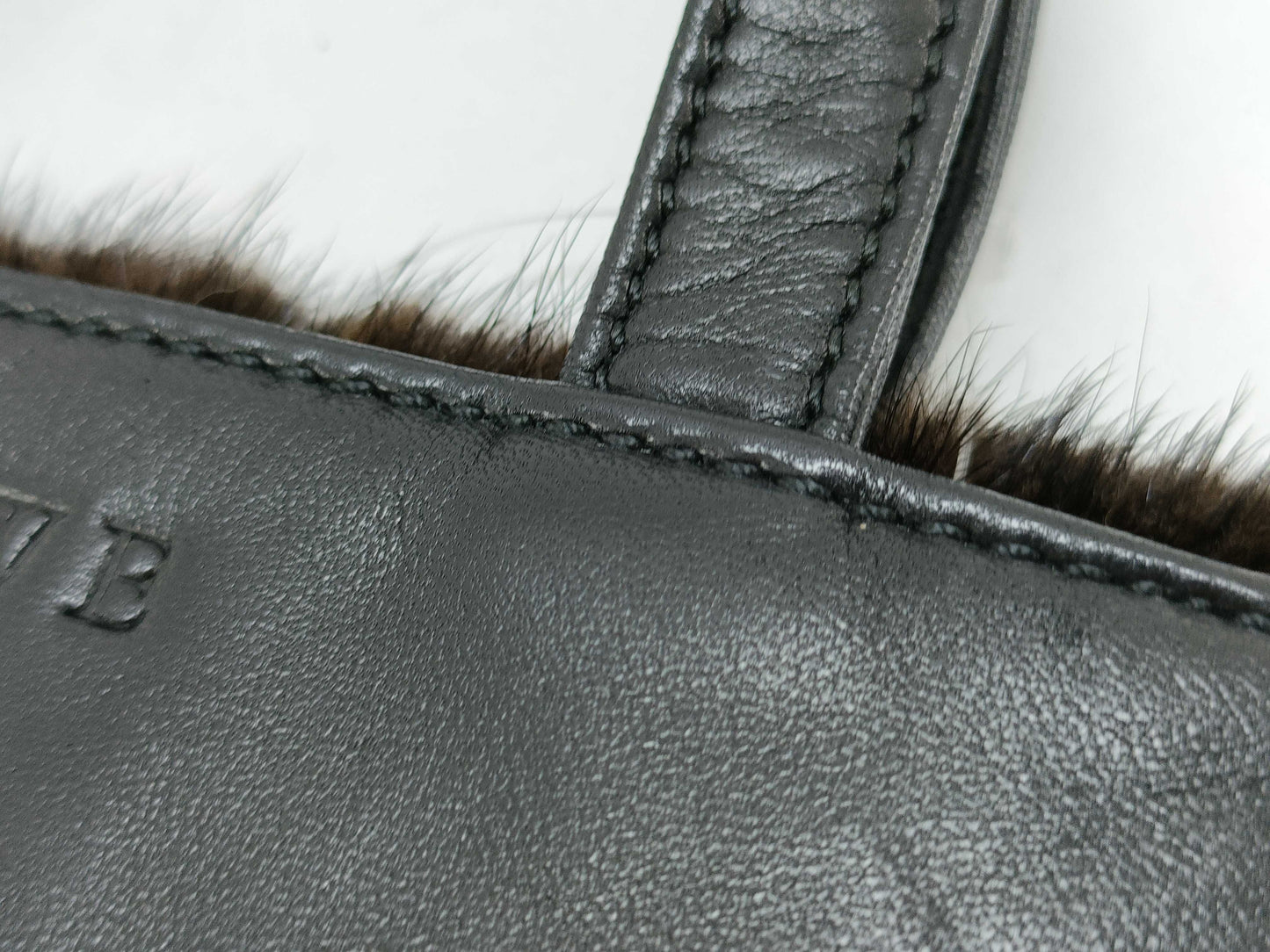 LOEWE Loewe handbag mini bag leather fur black brown handbag