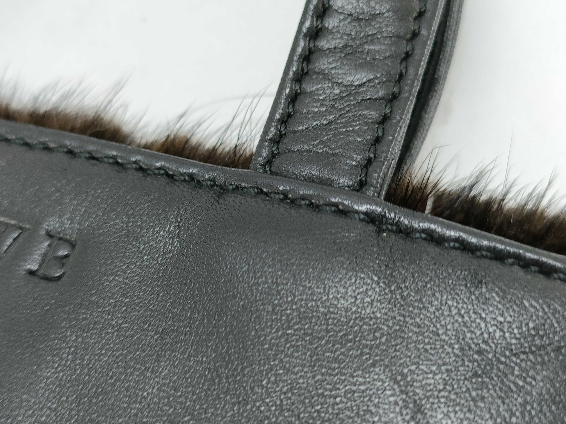 LOEWE Loewe handbag mini bag leather fur black brown handbag