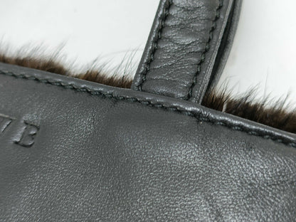 LOEWE Loewe handbag mini bag leather fur black brown handbag