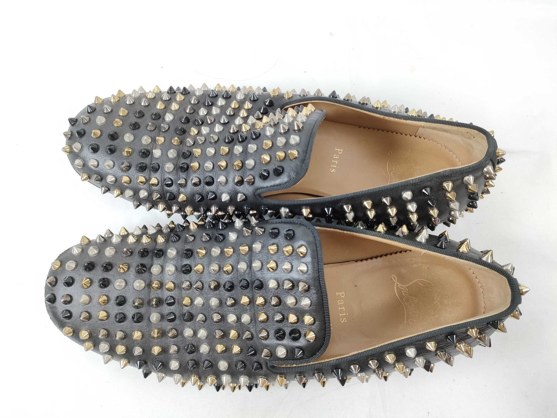 Christian Louboutin Studded Loafers Slip-On Men's Business Shoes