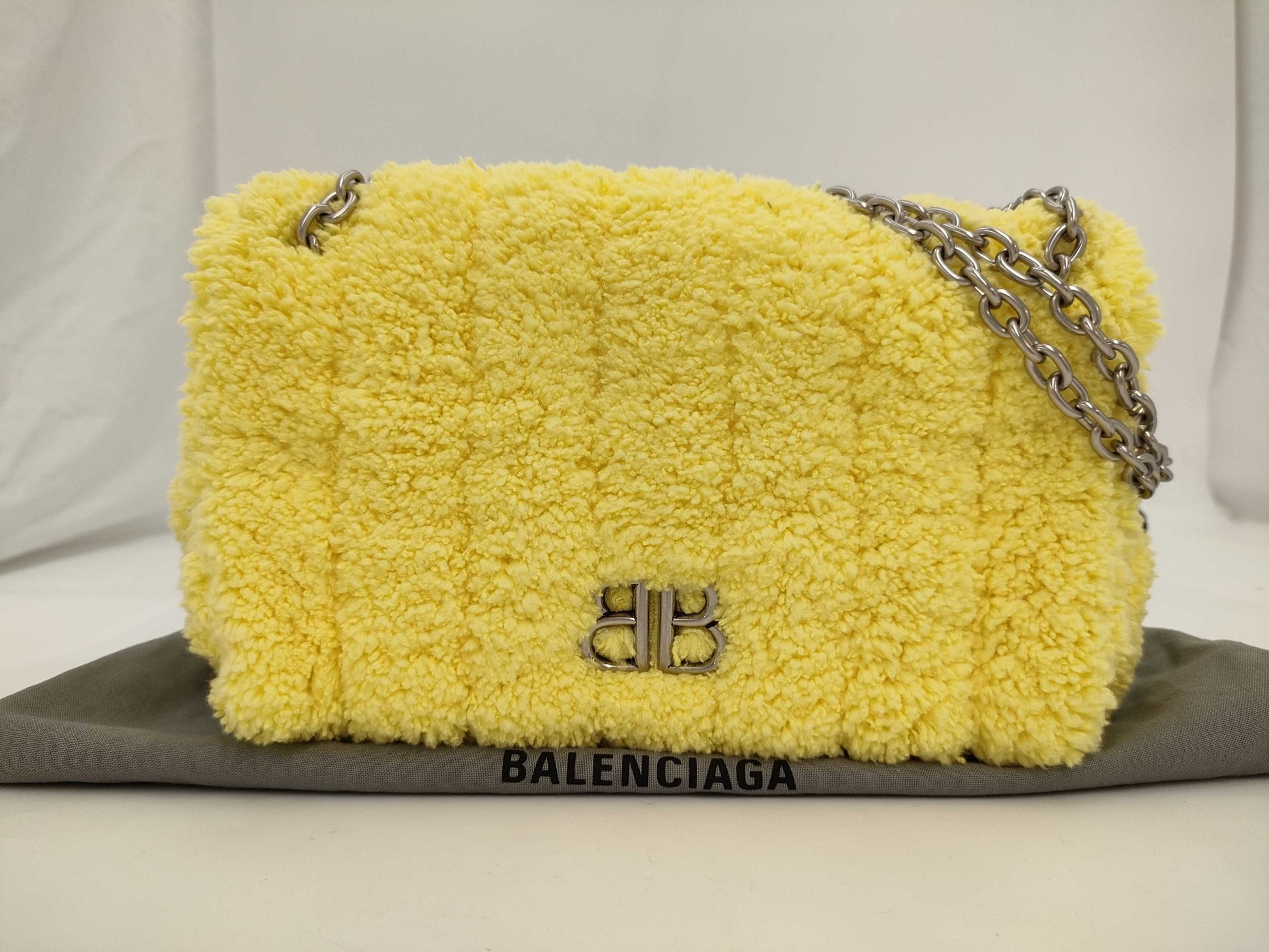 BALENCIAGA Monaco Chain Shoulder Bag, Yellow, Unused
