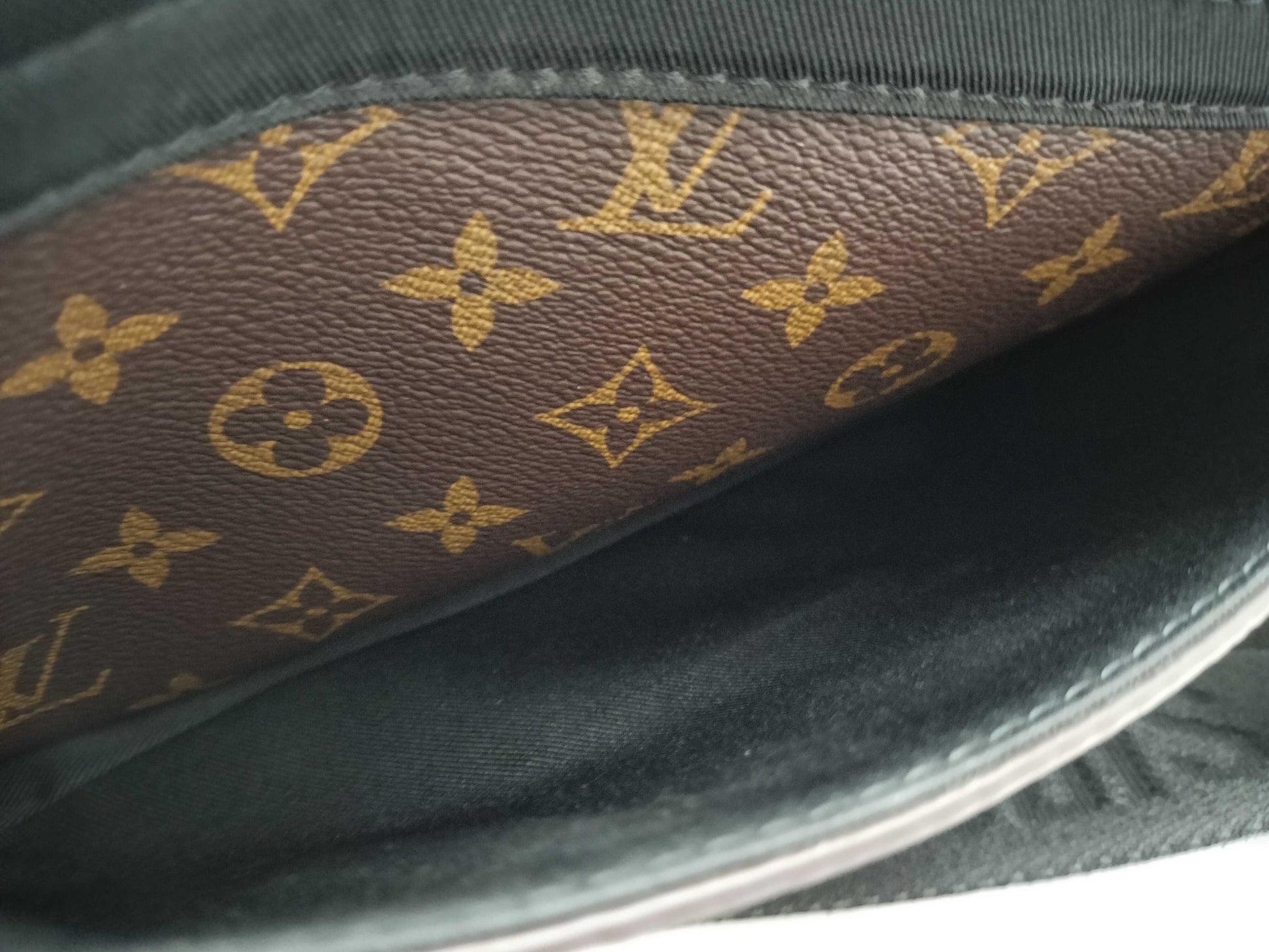 LOUIS VUITTON M45806 Monogram Macassar S-Lock Shoulder Bag, Brown, RFID Enabled