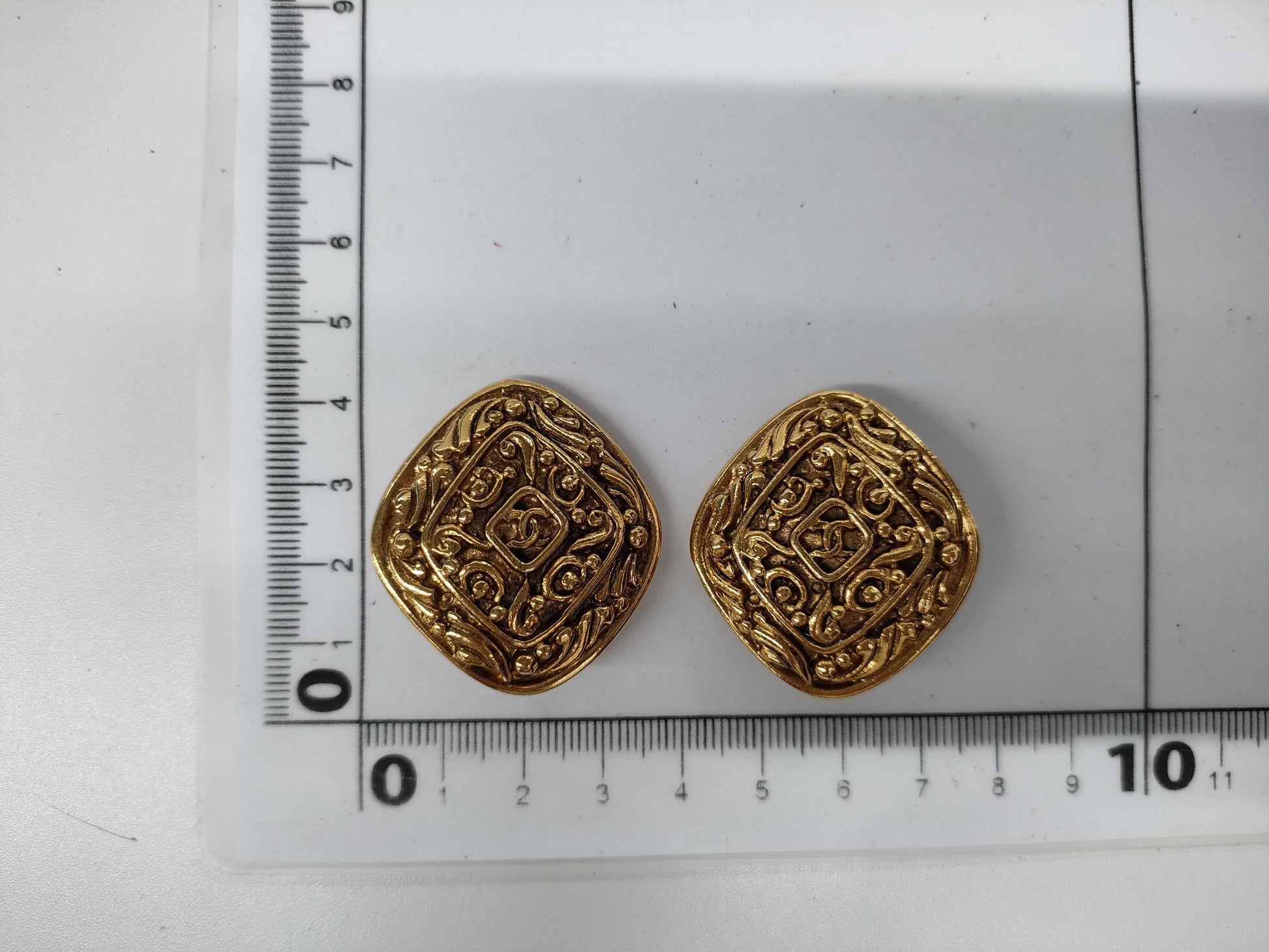 CHANEL Square GP Earrings