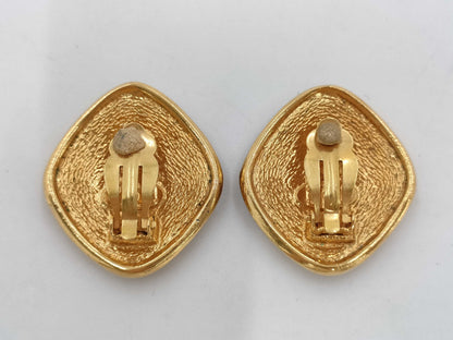 CHANEL Square GP Earrings