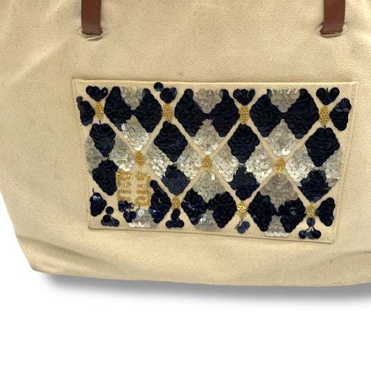 GIVENCHY Canvas Leather Tote Bag