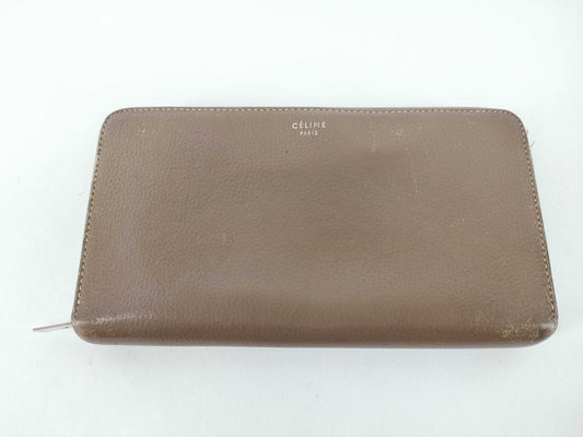 CELINE long wallet with zipper, gray