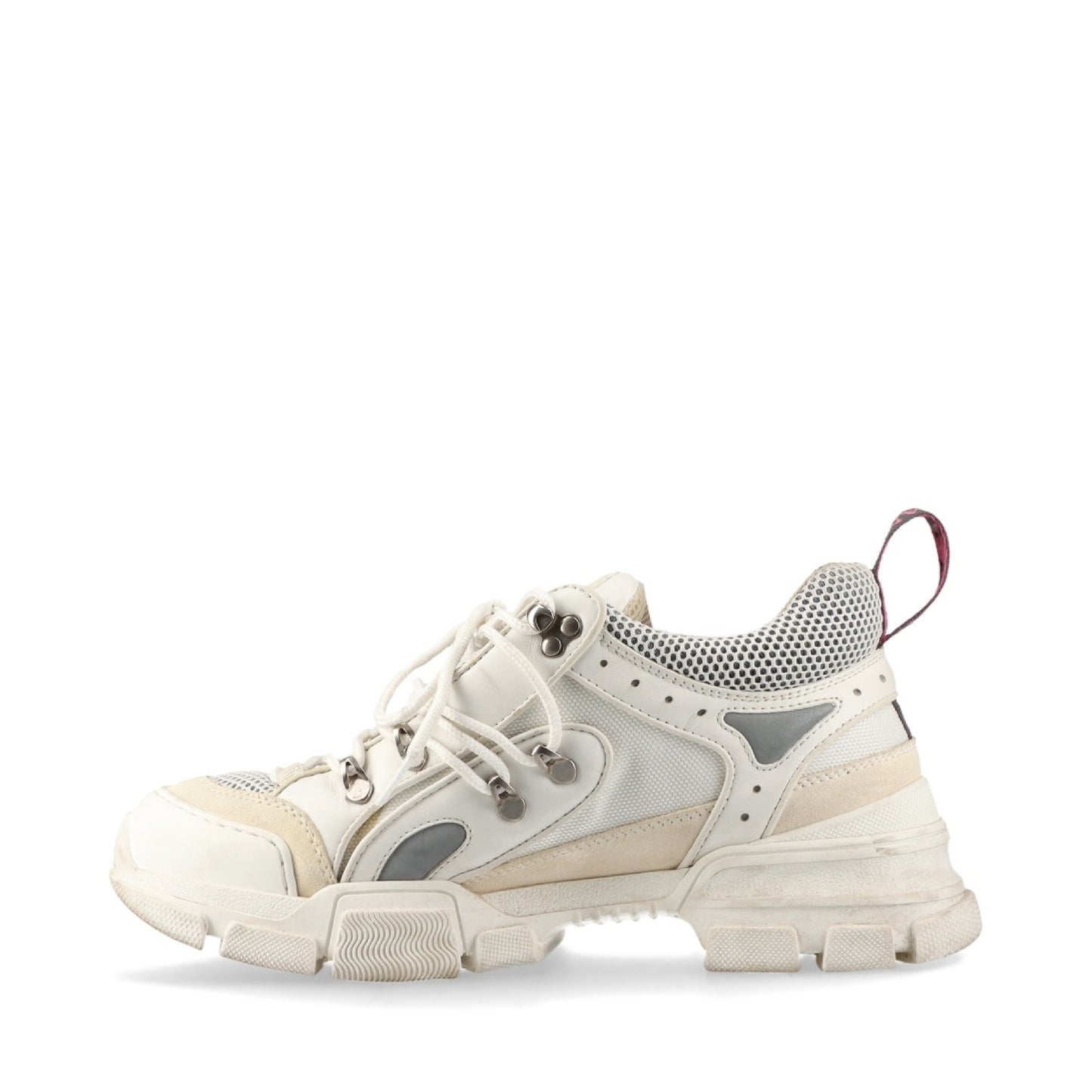 GUCCI Flashtrek Mesh and Leather Sneakers, Size 8 1/2