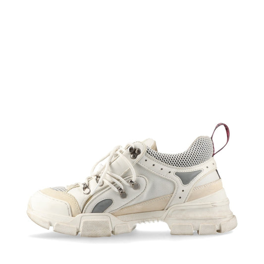 GUCCI Flashtrek Mesh and Leather Sneakers, Size 8 1/2