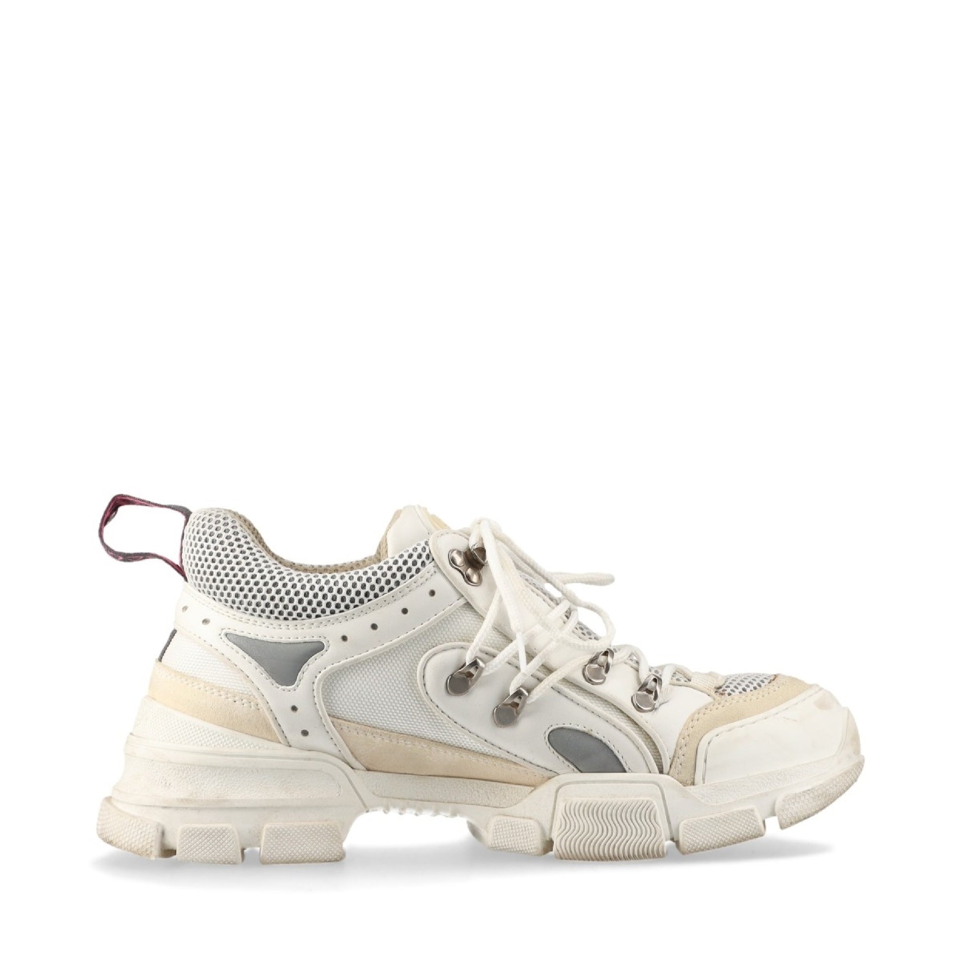 GUCCI Flashtrek Mesh and Leather Sneakers, Size 8 1/2