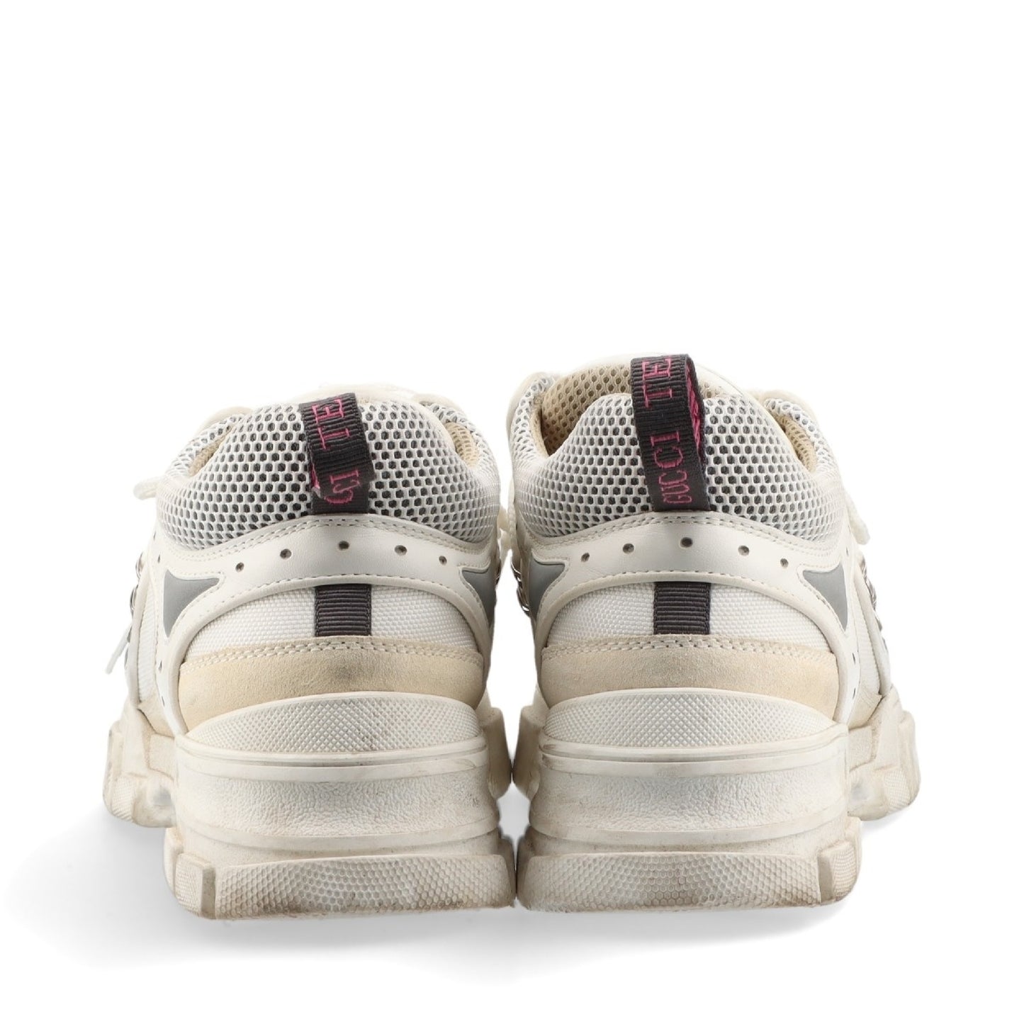 GUCCI Flashtrek Mesh and Leather Sneakers, Size 8 1/2