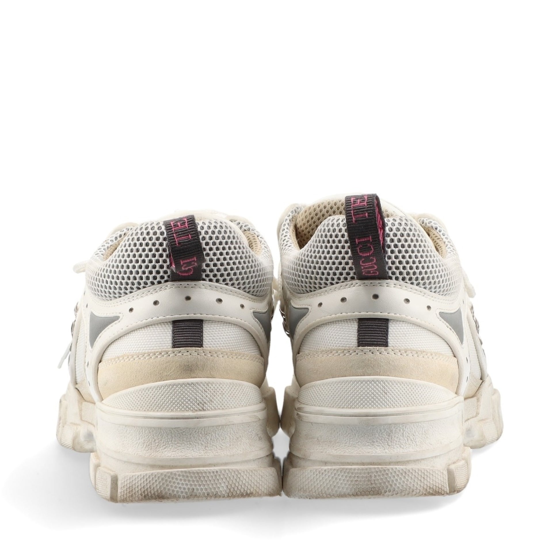 GUCCI Flashtrek Mesh and Leather Sneakers, Size 8 1/2