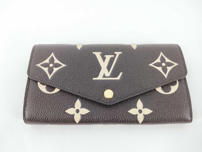 LOUIS VUITTON Monogram Empreinte Portefeuille Sarah Black M80496 IC Wallet