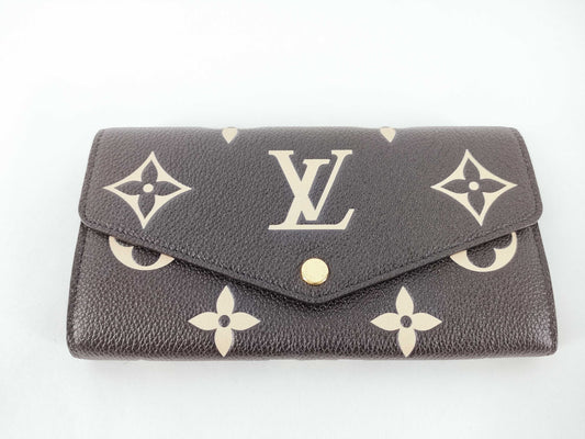 LOUIS VUITTON Monogram Empreinte Portefeuille Sarah Black M80496 IC Wallet