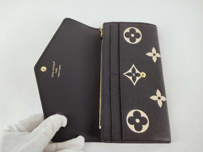 LOUIS VUITTON Monogram Empreinte Portefeuille Sarah Black M80496 IC Wallet