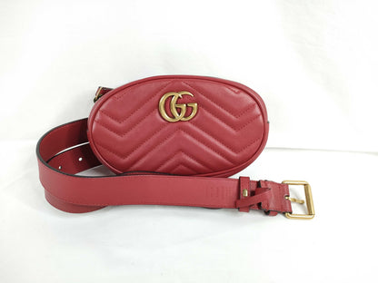 GUCCI Gucci Belt Bag Shoulder Bag Marmont Red Shoulder Bag