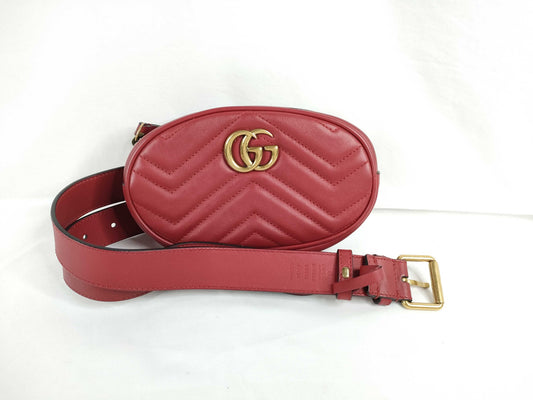 GUCCI Gucci Belt Bag Shoulder Bag Marmont Red Shoulder Bag