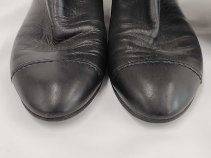 CHANEL Boots/Size 38/Black/Leather Other Shoes