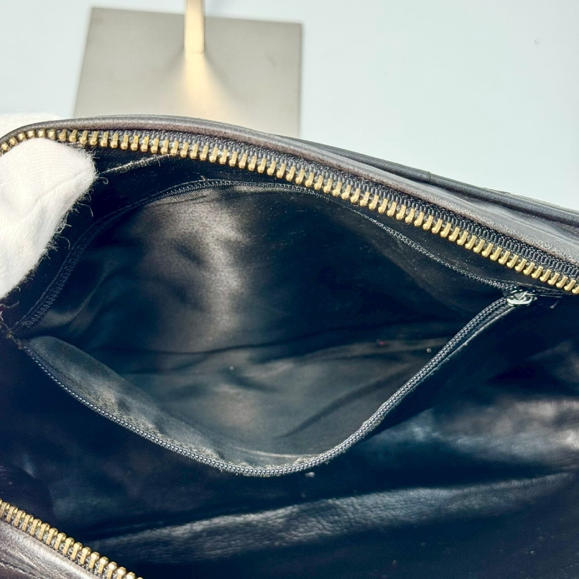 CHANEL Matelasse Fringed Chain Shoulder Bag, Black, 1557899, with Guarantee Card
