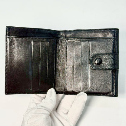 CHANEL Caviar Skin Coco Mark Compact Wallet Black No Serial Seal