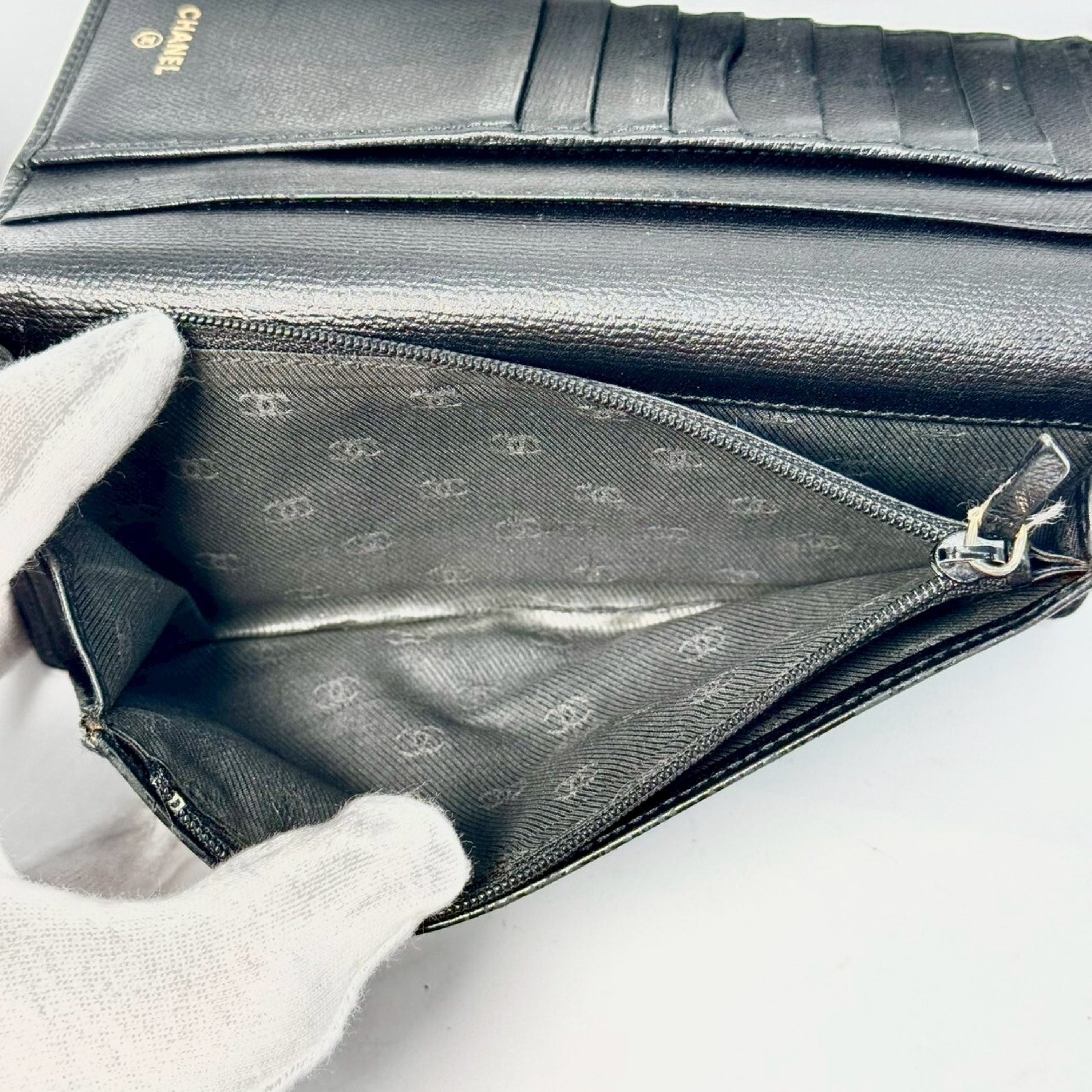 CHANEL Coco Mark Bifold Long Wallet Black No Serial Seal Guarantee Card Included 8816261 Wallet