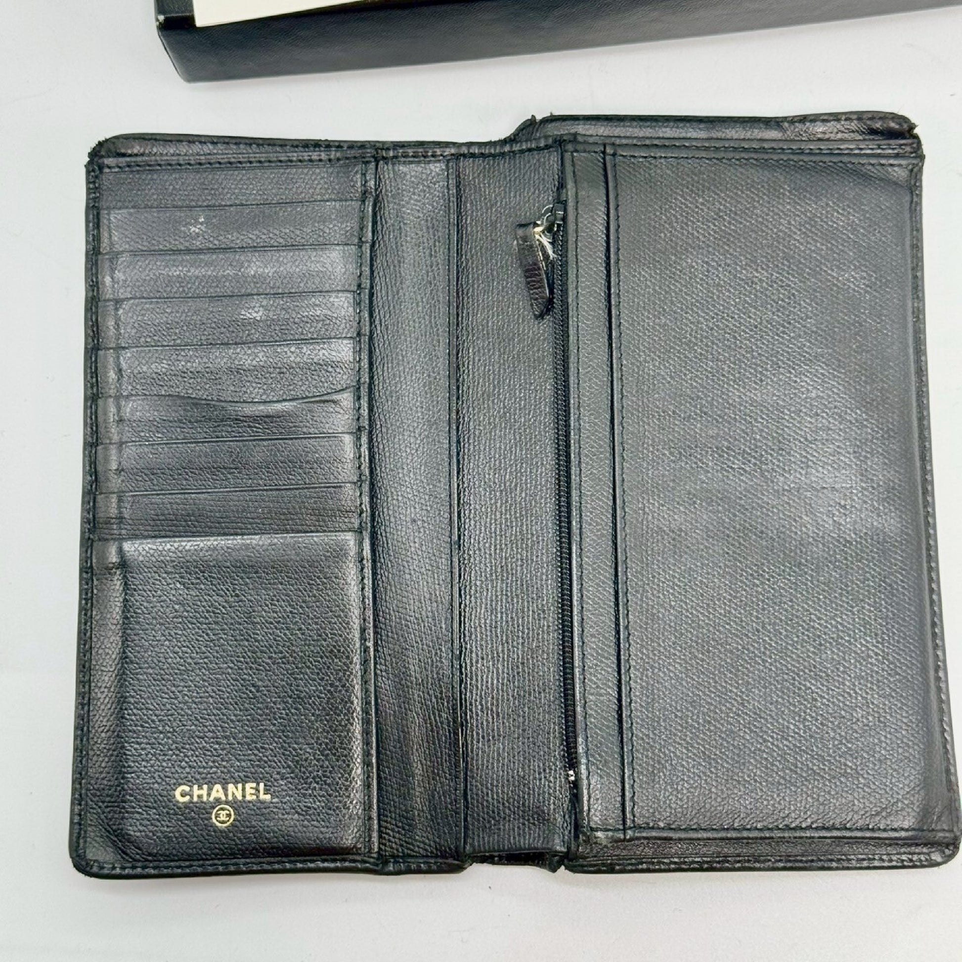CHANEL Coco Mark Bifold Long Wallet Black No Serial Seal Guarantee Card Included 8816261 Wallet