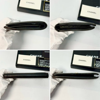 CHANEL Coco Mark Bifold Long Wallet Black No Serial Seal Guarantee Card Included 8816261 Wallet