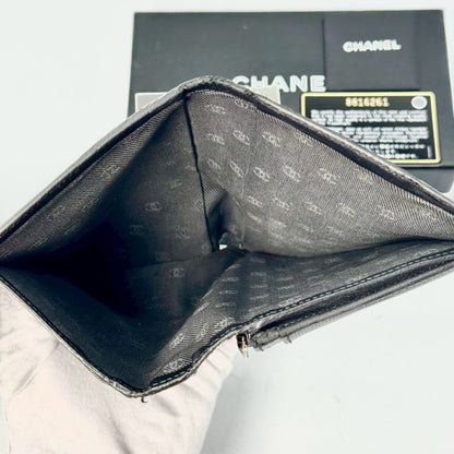 CHANEL Coco Mark Bifold Long Wallet Black No Serial Seal Guarantee Card Included 8816261 Wallet