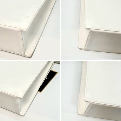 CHANEL Lambskin Coco Mark Chain Handbag White with Guarantee Card 4852158 Handbag