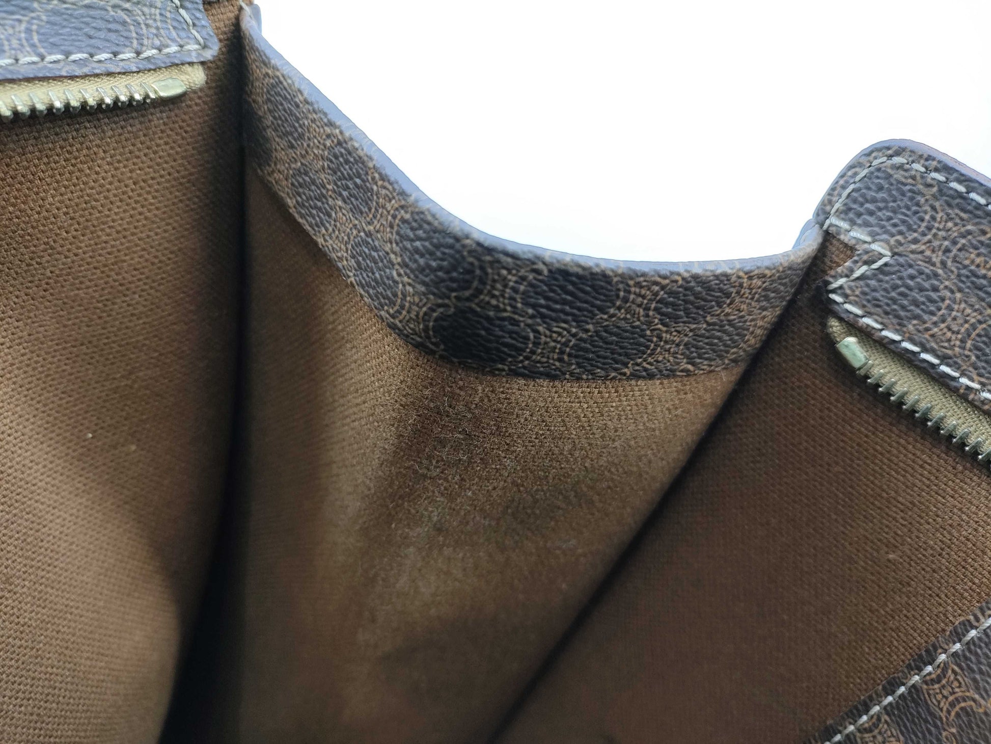 CELINE Macadam Tote Bag, Brown Leather, MC96 Tote Bag