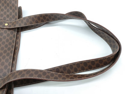 CELINE Macadam Tote Bag, Brown Leather, MC96 Tote Bag