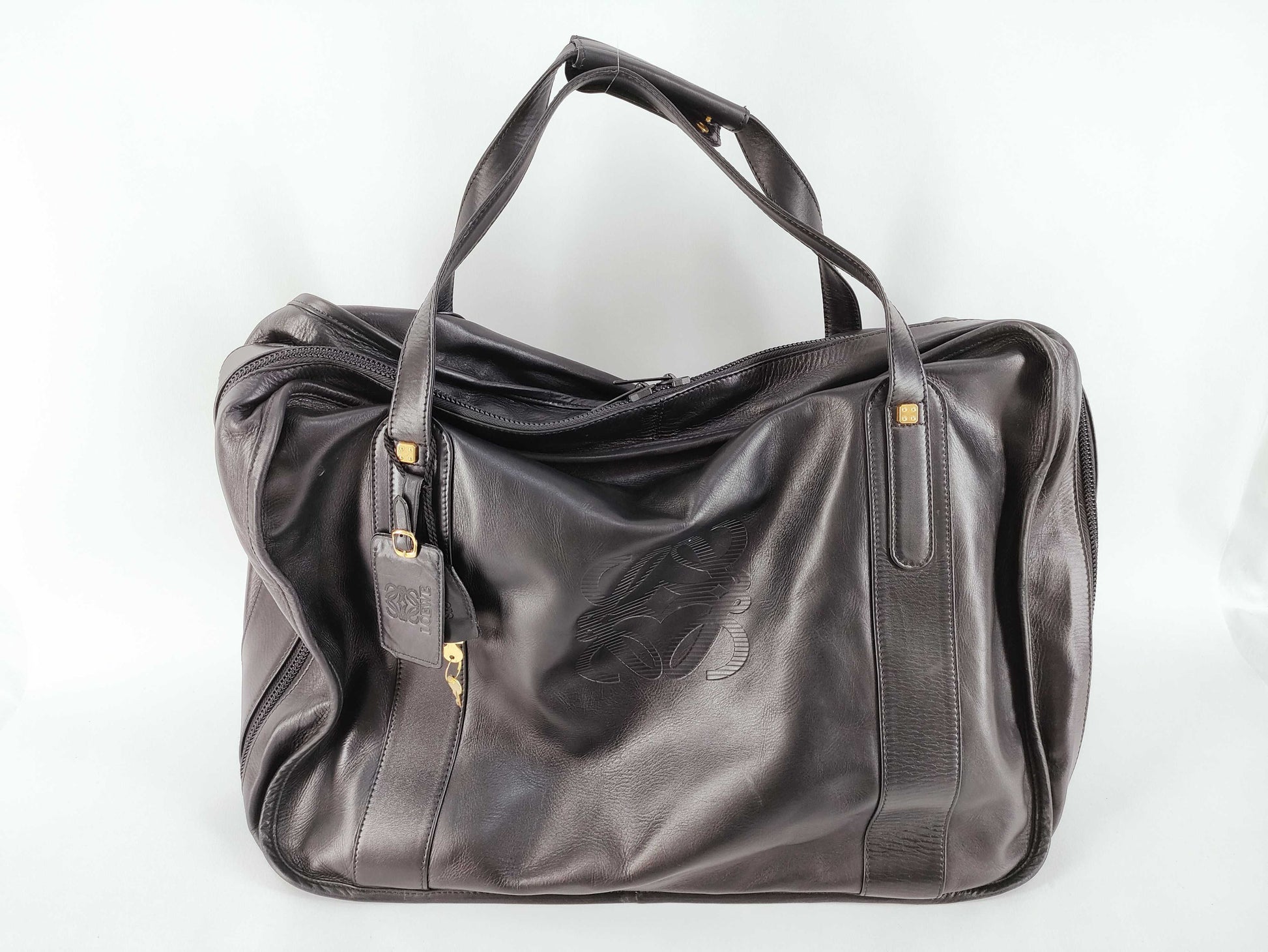 LOEWE Anagram Leather Boston Bag