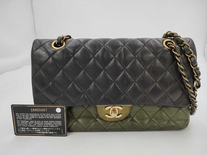 CHANEL CHANEL Matelasse 18 Series Double Flap Chain Shoulder Bag Green