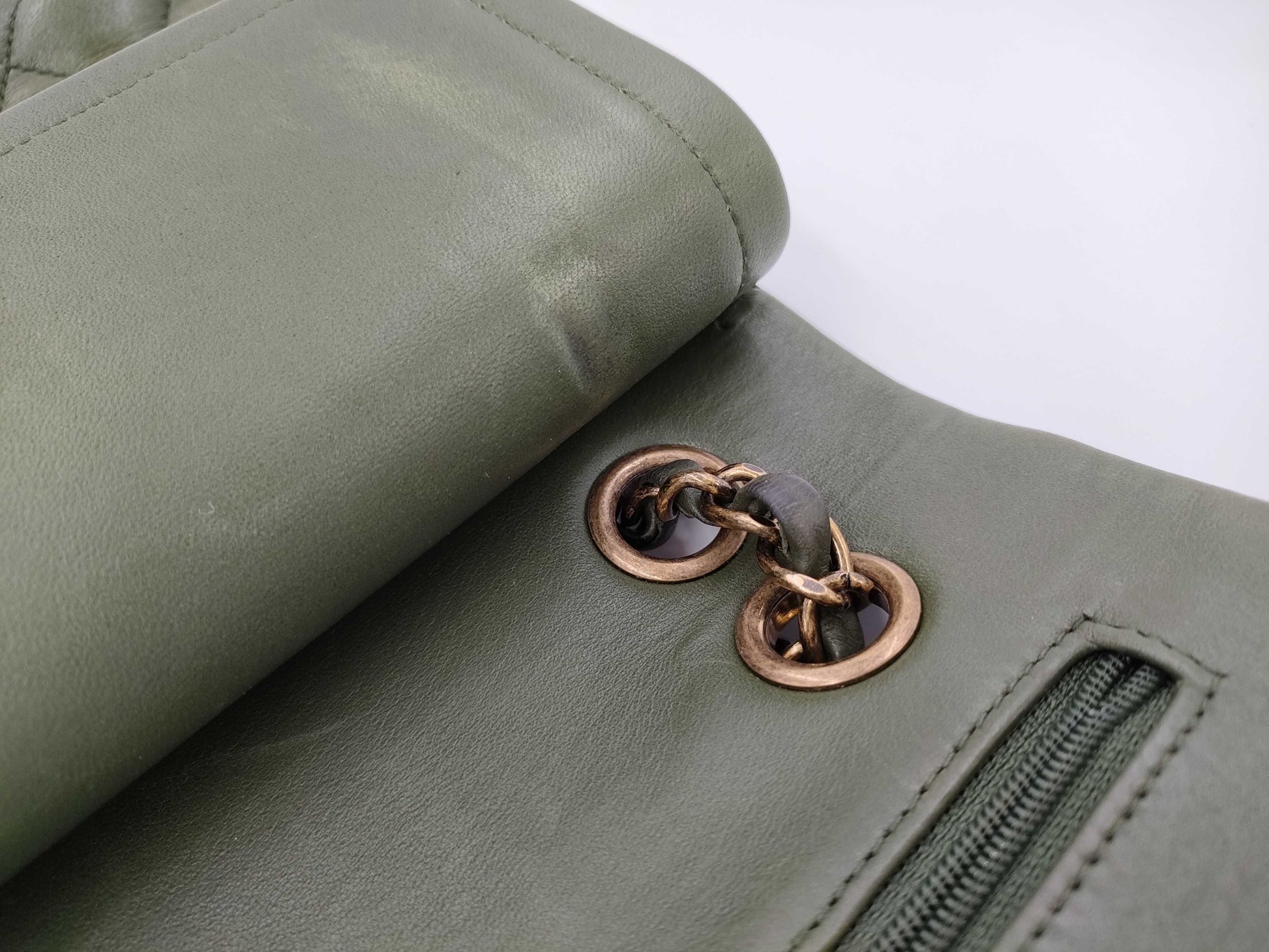 CHANEL CHANEL Matelasse 18 Series Double Flap Chain Shoulder Bag Green