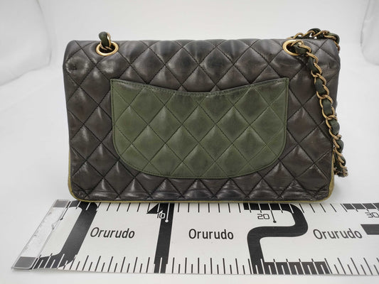 CHANEL CHANEL Matelasse 18 Series Double Flap Chain Shoulder Bag Green