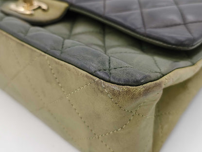 CHANEL CHANEL Matelasse 18 Series Double Flap Chain Shoulder Bag Green