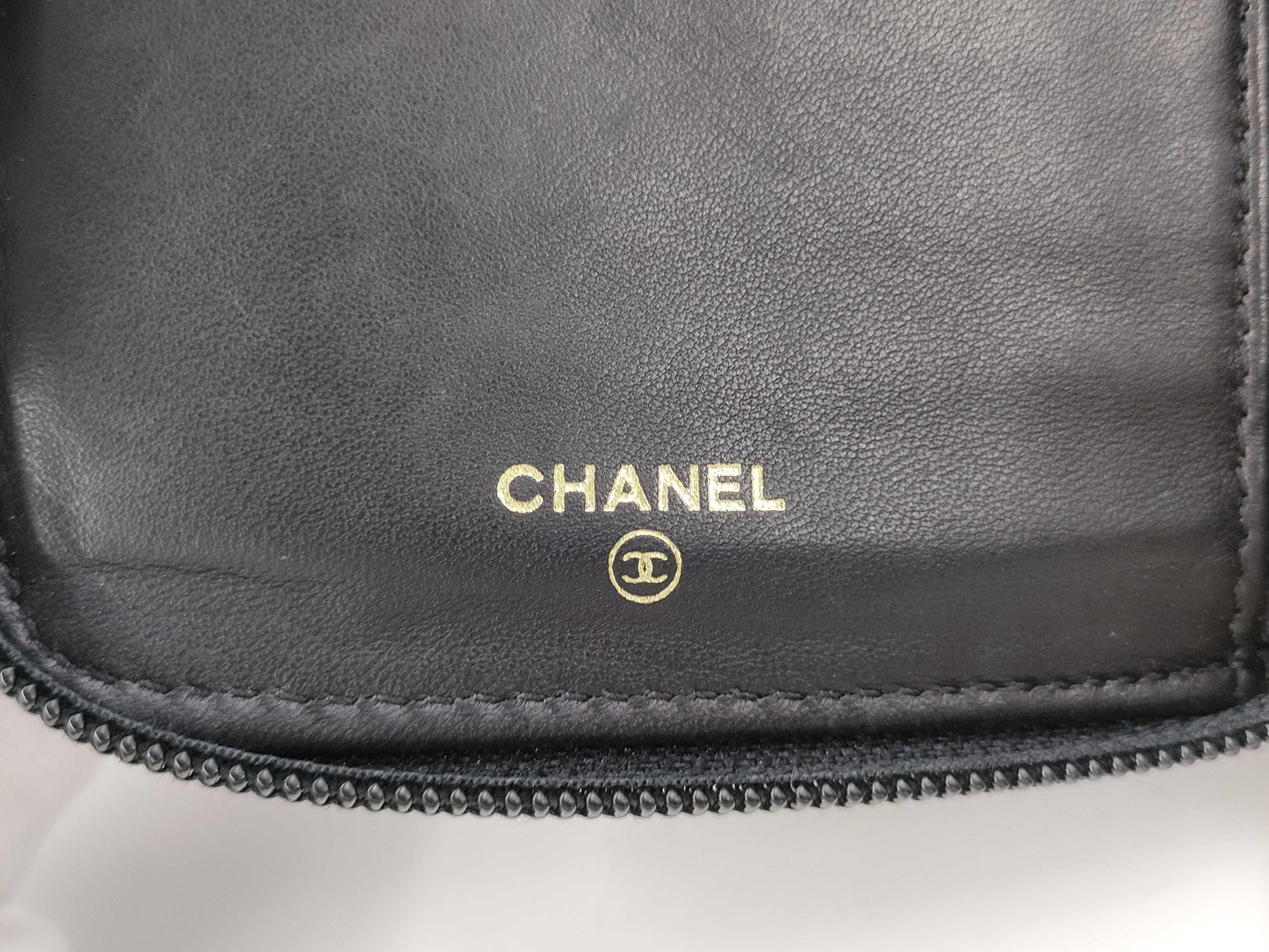 CHANEL CHANEL Deca Coco Caviar Leather Folding Wallet with Box, Cards, and Stickers, 6th Series