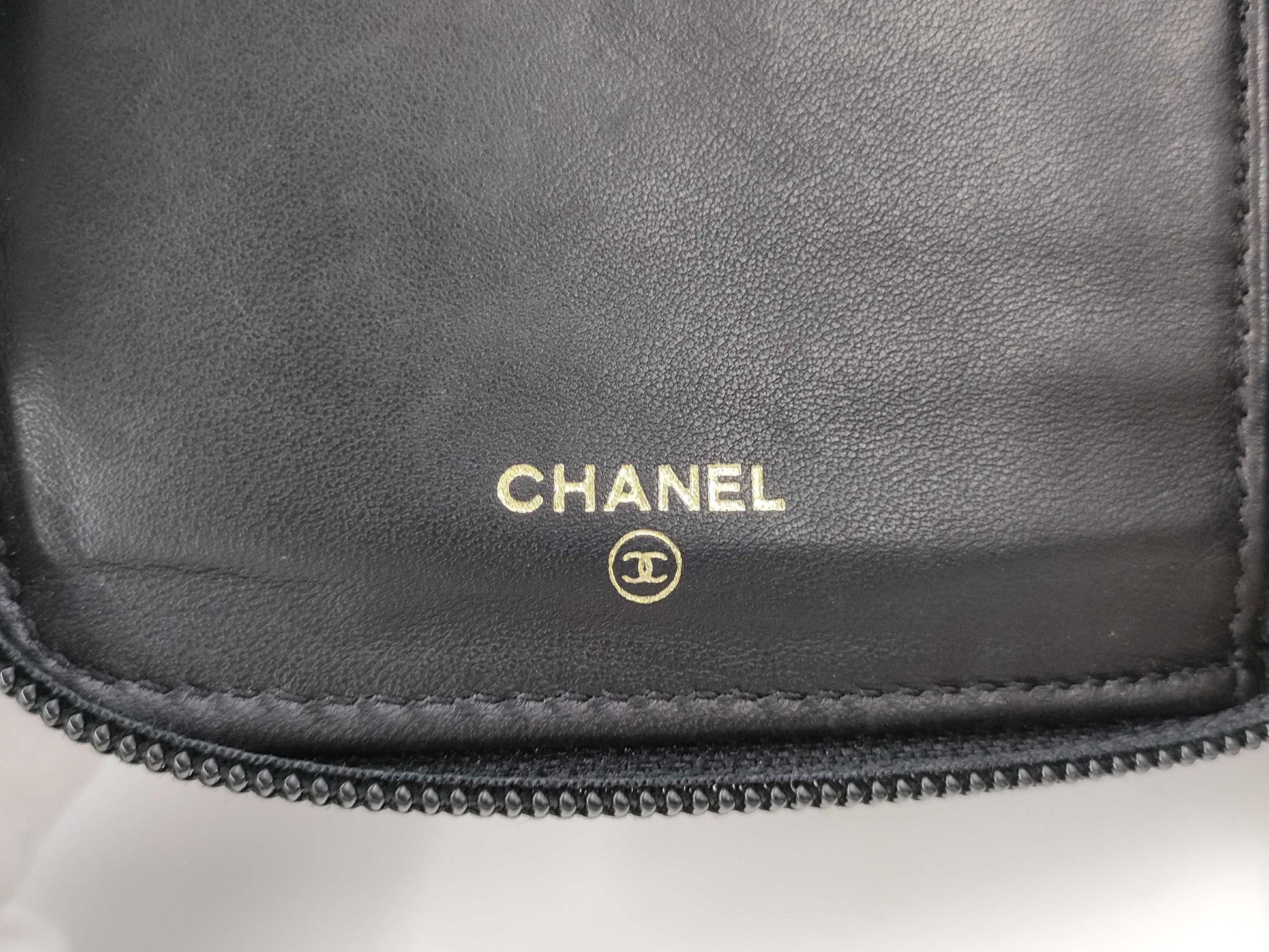 CHANEL CHANEL Deca Coco Caviar Leather Folding Wallet with Box, Cards, and Stickers, 6th Series