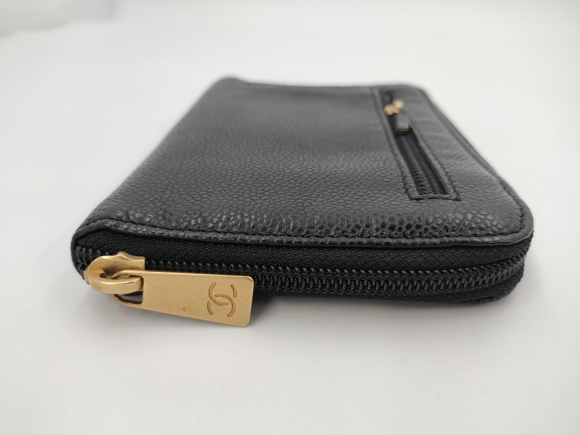CHANEL CHANEL Deca Coco Caviar Leather Folding Wallet with Box, Cards, and Stickers, 6th Series