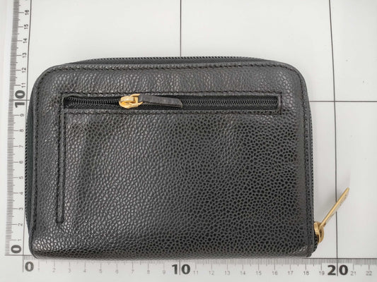 CHANEL CHANEL Deca Coco Caviar Leather Folding Wallet with Box, Cards, and Stickers, 6th Series