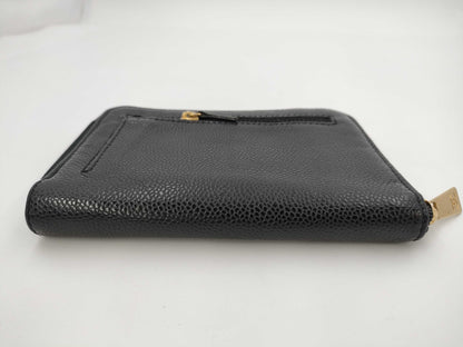 CHANEL CHANEL Deca Coco Caviar Leather Folding Wallet with Box, Cards, and Stickers, 6th Series
