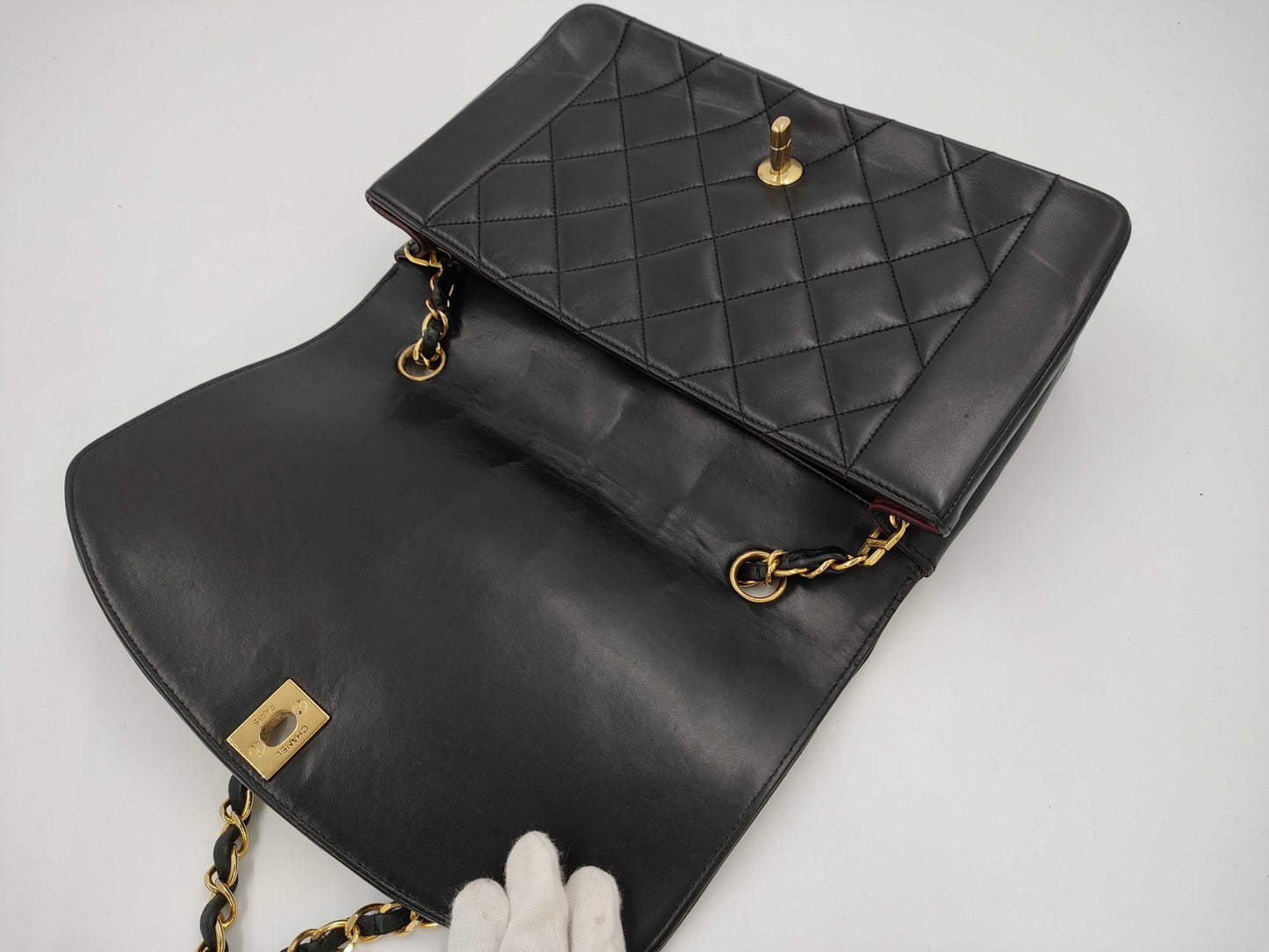 CHANEL Matelasse Diana Flap 25 Chain Shoulder Bag in Black Lambskin, No. 2, Shoulder Bag