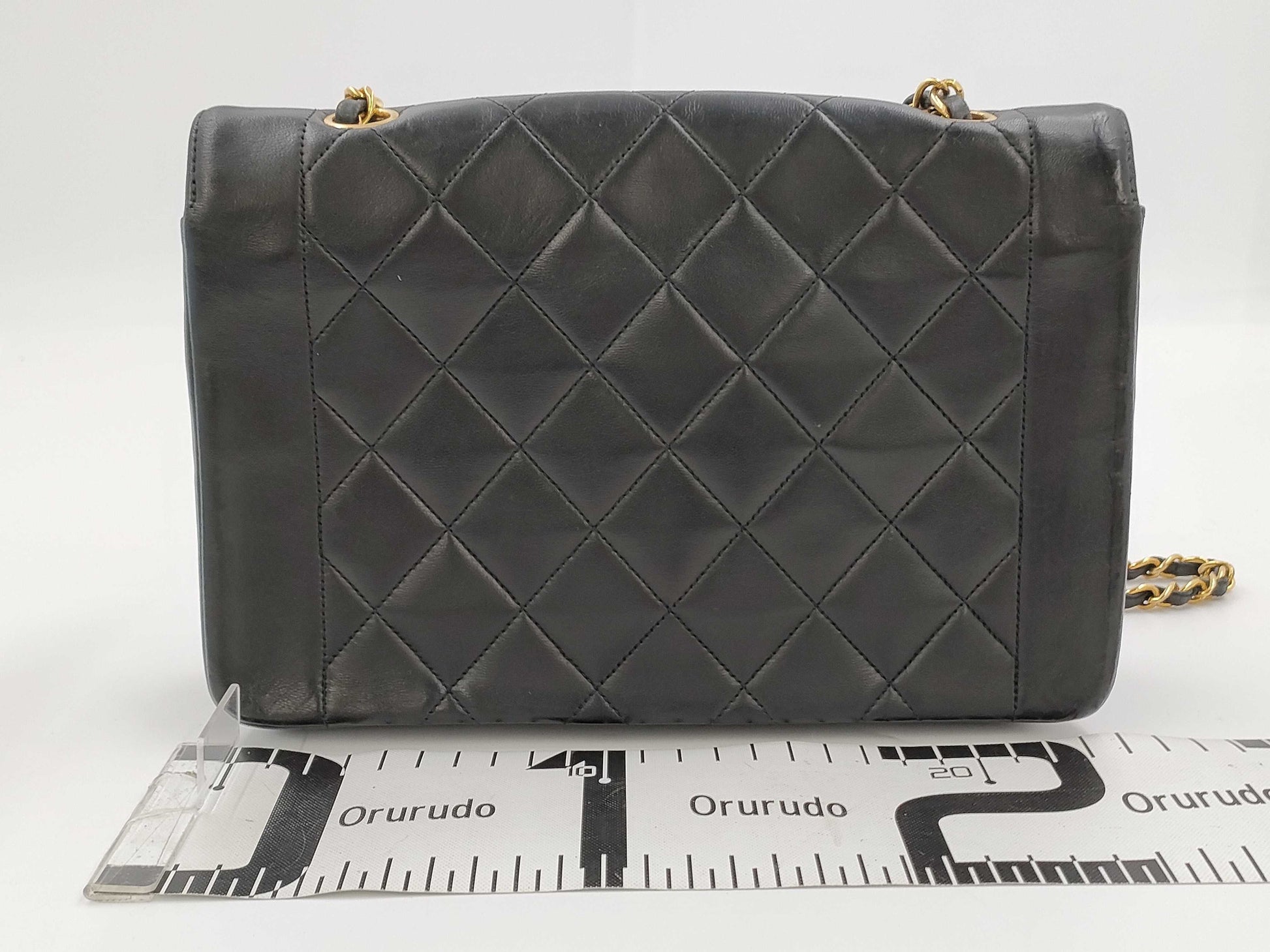 CHANEL Matelasse Diana Flap 25 Chain Shoulder Bag in Black Lambskin, No. 2, Shoulder Bag