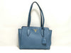 PRADA Prada Handbag Tote Bag Blue Leather Handbag