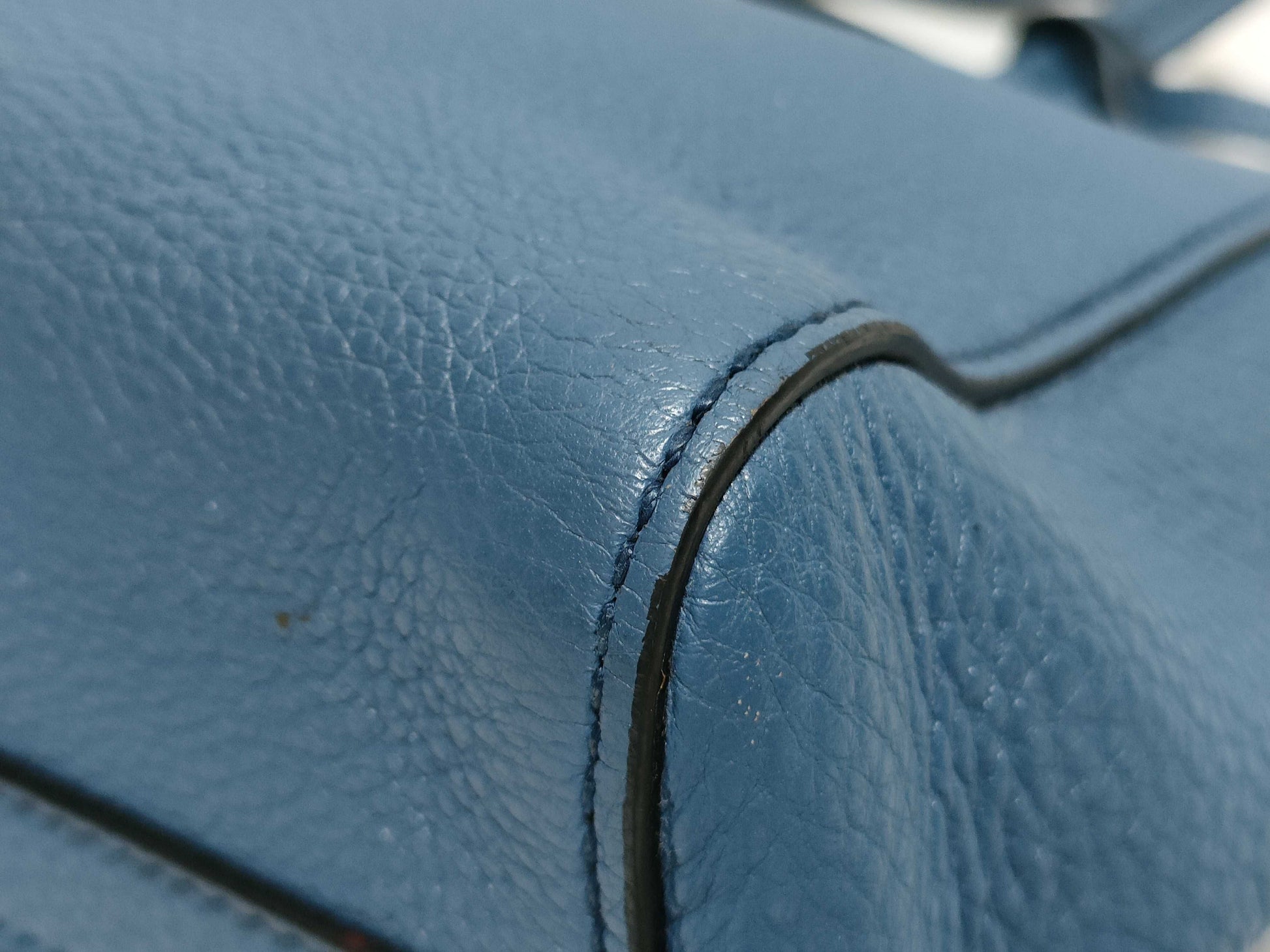 PRADA Prada Handbag Tote Bag Blue Leather Handbag