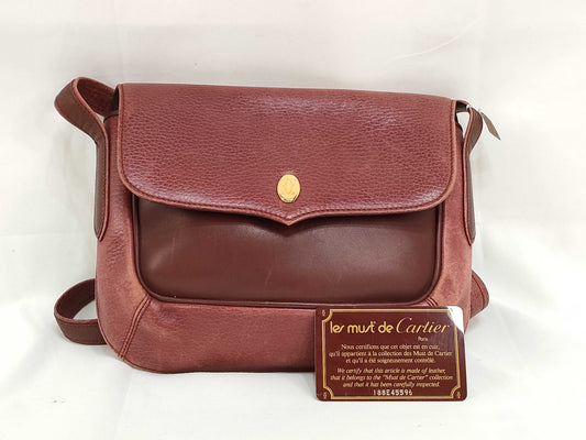 Cartier Must Cartier Trinity Must Line Shoulder Bag Leather Bordeaux Shoulder Bag