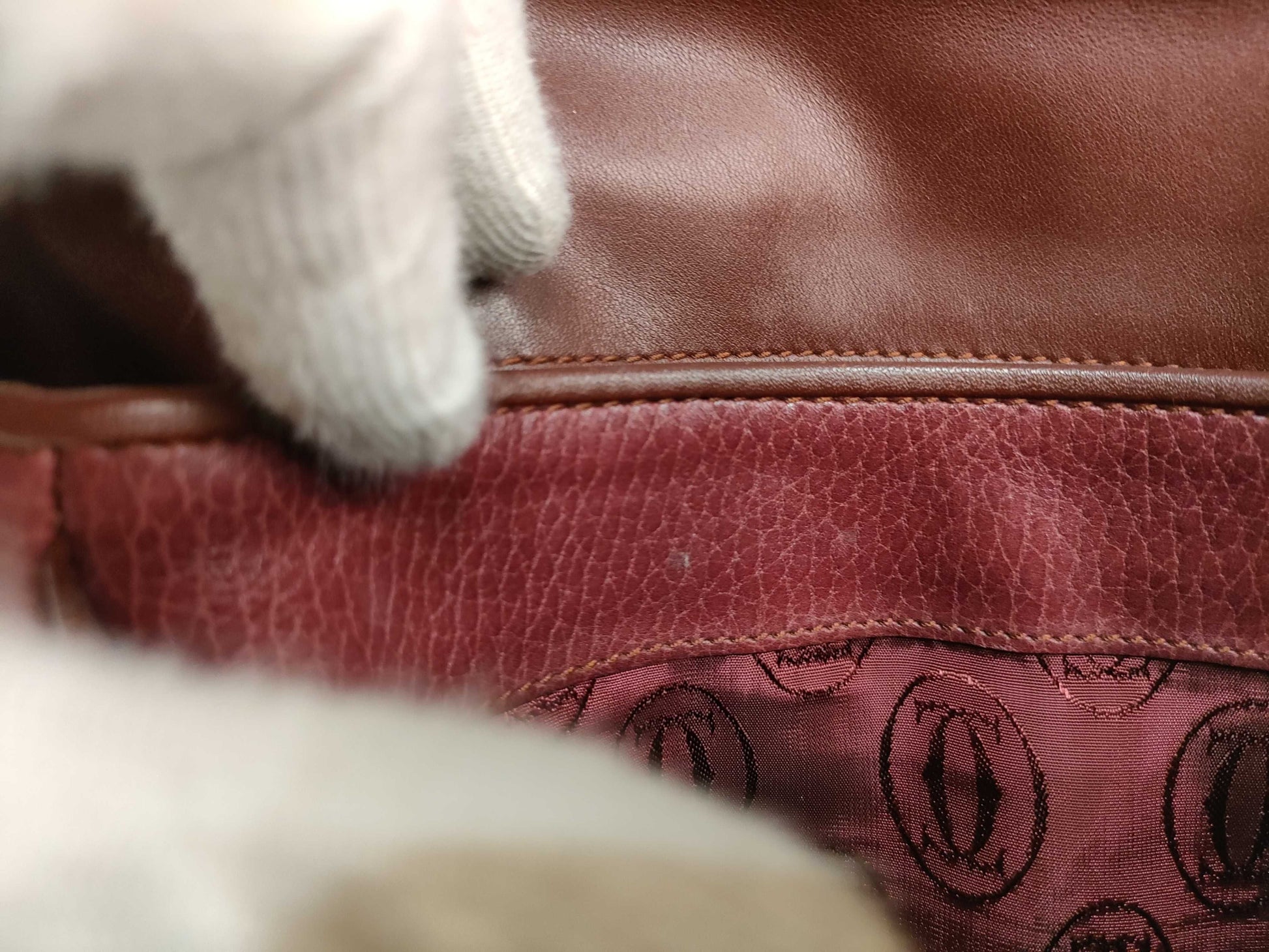 Cartier Must Cartier Trinity Must Line Shoulder Bag Leather Bordeaux Shoulder Bag