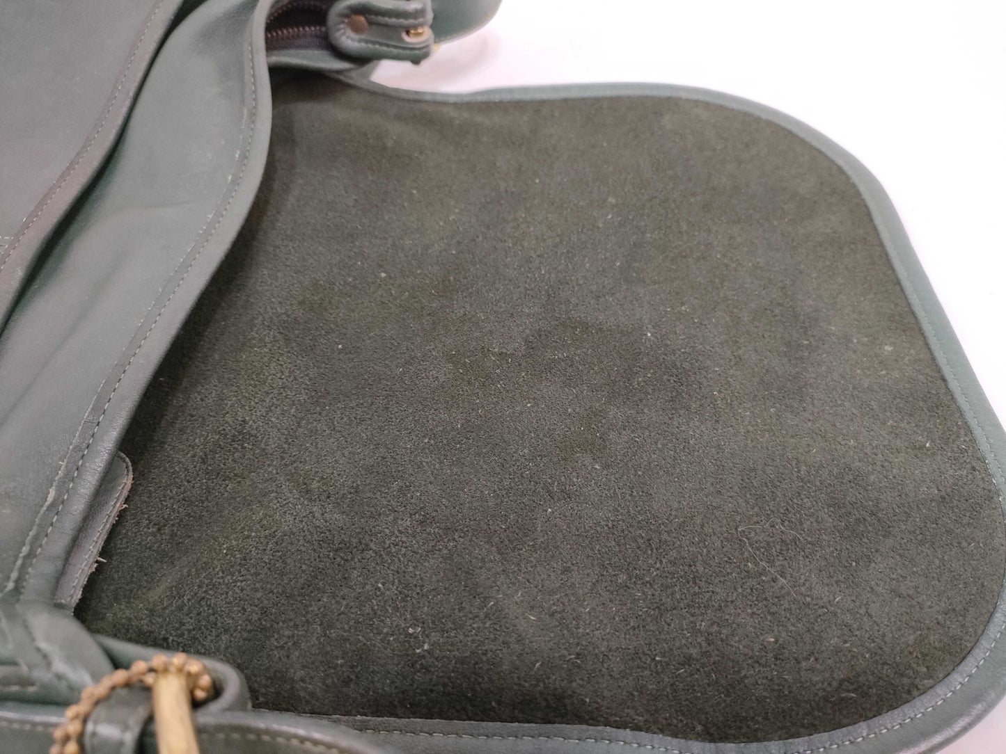 COACH Old Coach Leather Shoulder Bag Green Shoulder Bag