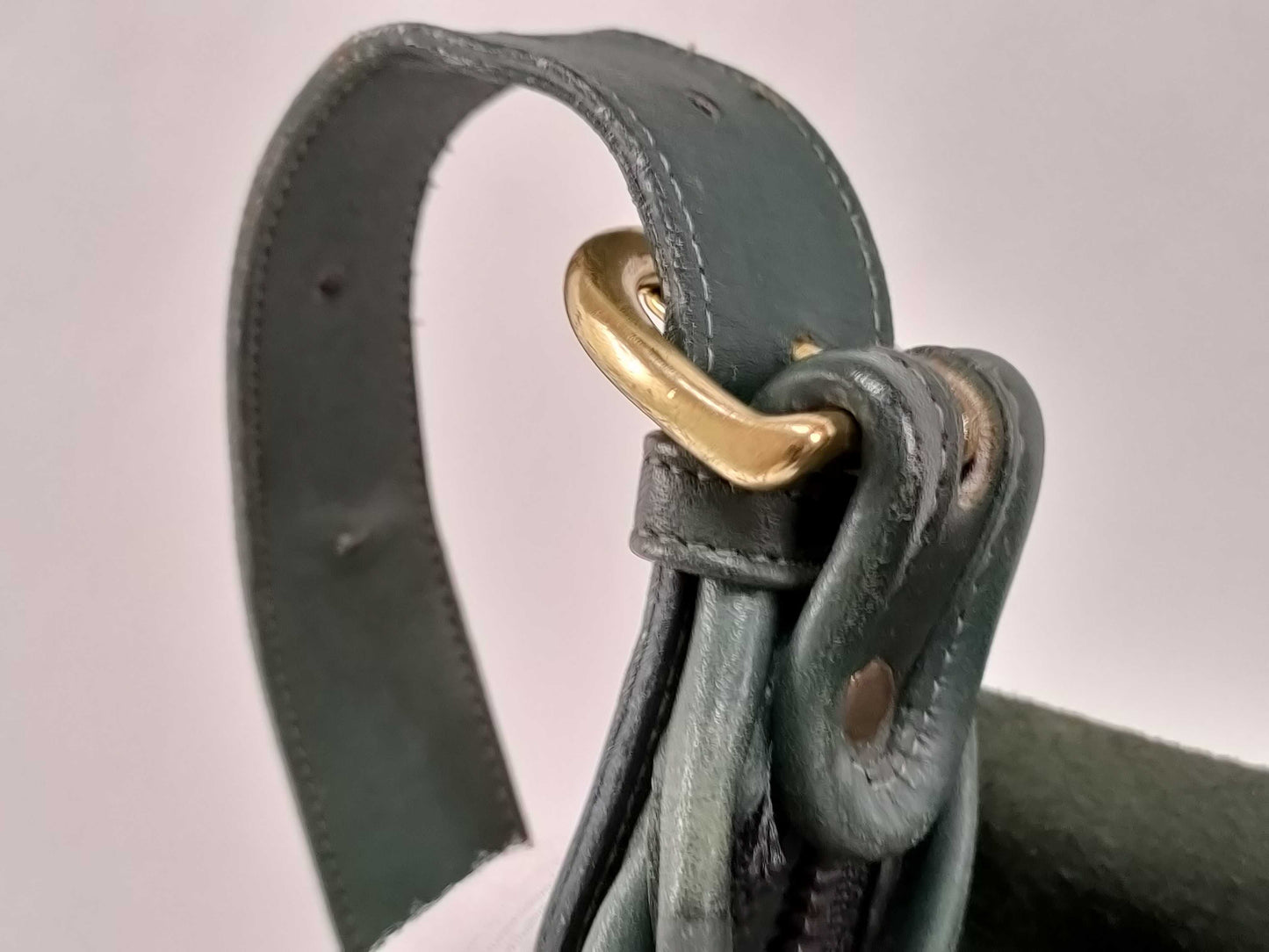 COACH Old Coach Leather Shoulder Bag Green Shoulder Bag